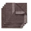Serviette Metric 47x47 cm Lot de 4, Marron-blanc