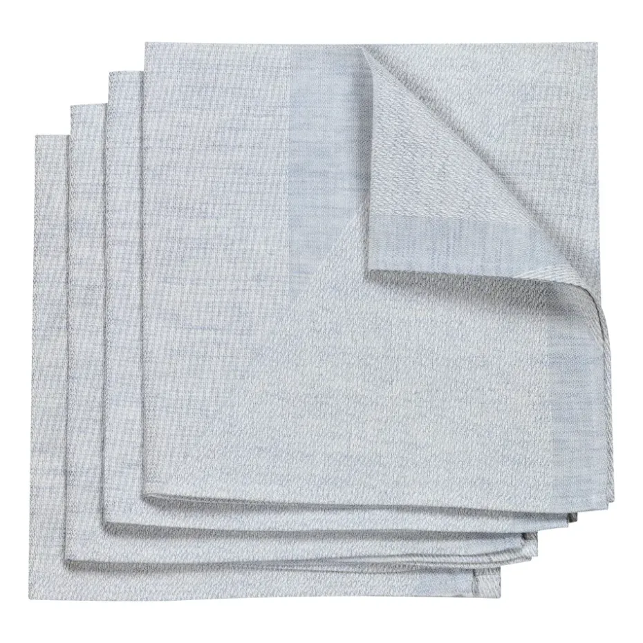 Serviette Metric 47x47 cm Lot de 4, Bleu-blanc