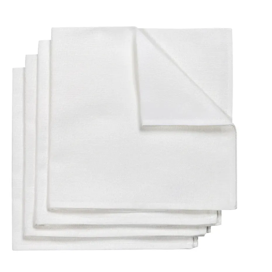 Serviette Metric 47x47 cm Lot de 4, Blanc