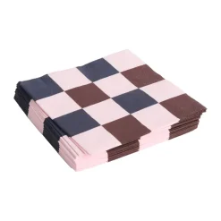 Serviette Pattern Dinner Check 40x40 cm Lot de 20, Light pink-bordeaux-black M