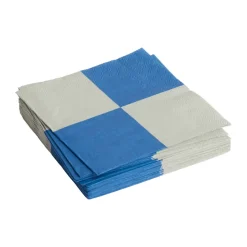 Serviette Pattern Dinner Check 40x40 cm Lot de 20, Grey-blue L
