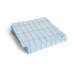 Serviette Pattern Dinner 40x40 cm, Lot de 20, Light blue-blue grid