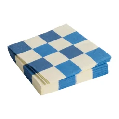 Serviette Pattern Lunch Check 33x33 cm Lot de 20, Off white-blue M