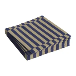 Serviette Pattern Lunch Stripe 33x33 cm Lot de 20, Dark blue-dark sand pillar