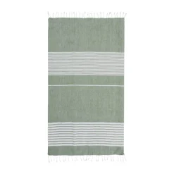Serviette rayée Ella hamam 90x170 cm, Vert
