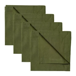 Serviette Robert Lot de 4, Vert olive foncé