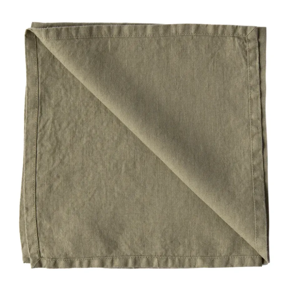 Serviette Washed linen, Olive