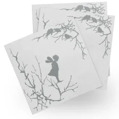 Serviettes de papier Alv paquet de 20, Blanc-gris