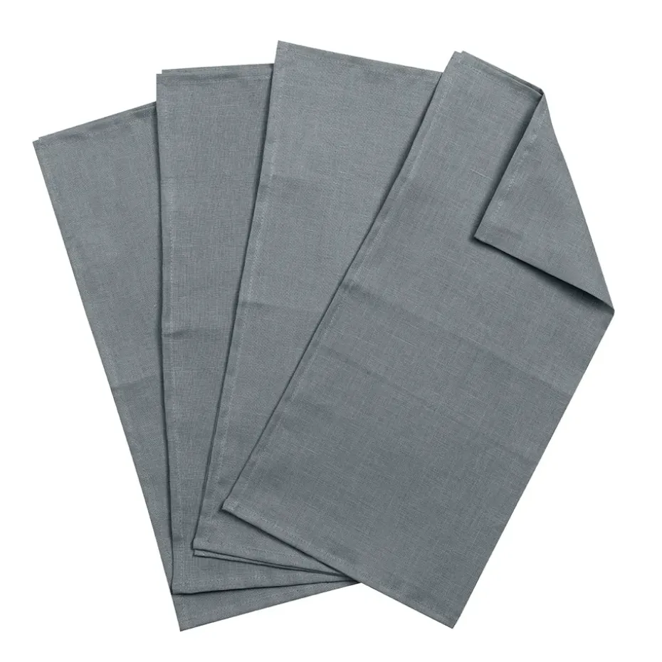 Serviettes de table Clean 45 x 45 cm lot de 4, bleu fumé