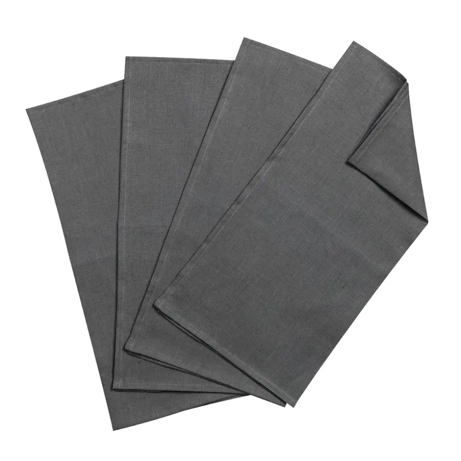 Serviettes de table Clean 45 x 45 cm lot de 4, charbon de bois