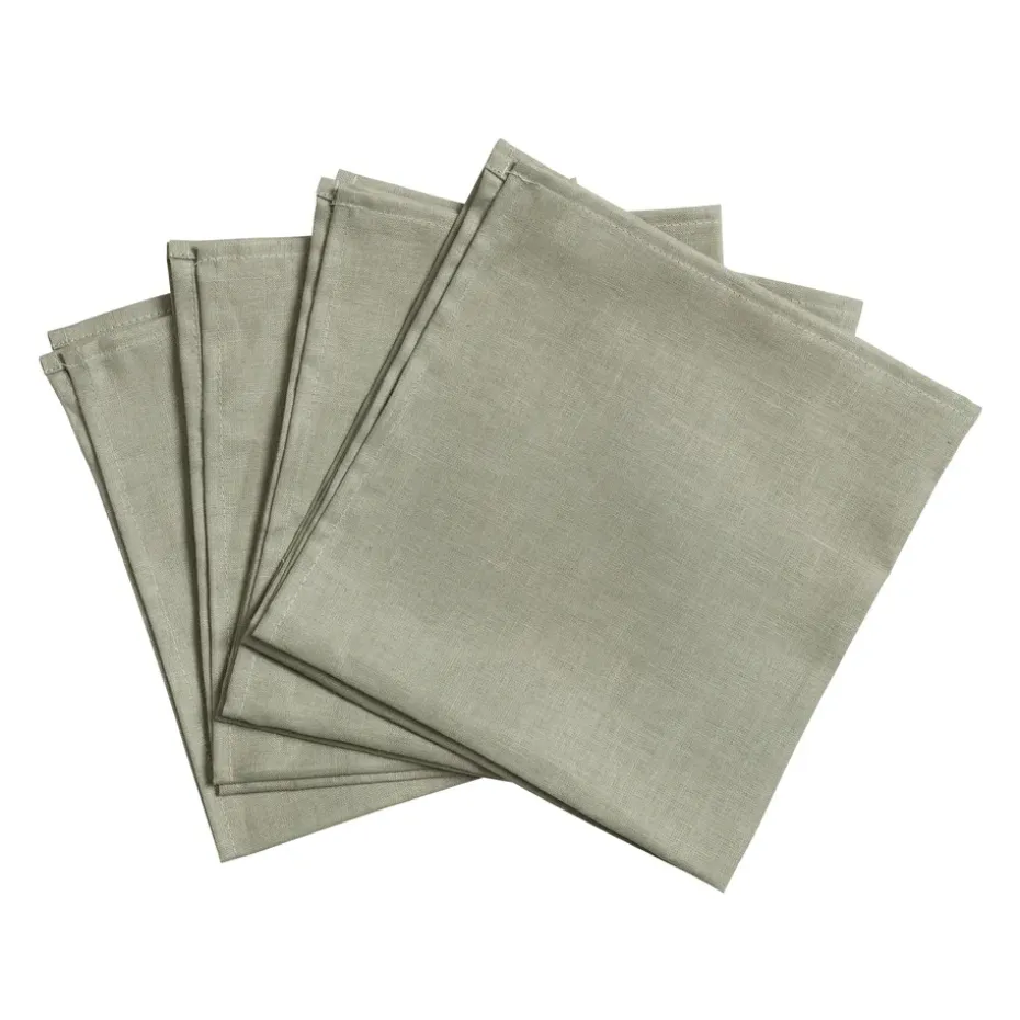 Serviettes de table Clean 45 x 45 cm lot de 4, vert poussiéreux
