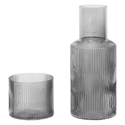 Set carafe Ripple small , smoked grey