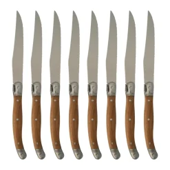 Set de 8 couteaux à viande Nordwik, Acier inoxydable-bois
