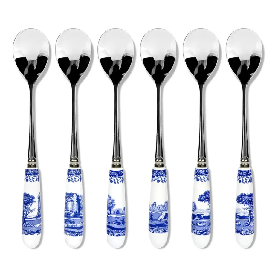 Set de 6 cuillères à café Blue Italian, Céramique-acier inoxydable