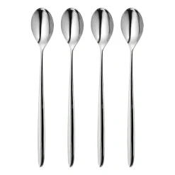 Set de 4 cuillères à latte Hidcote Bright, Acier inoxydable