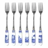 Set de 6 fourchettes à dessert Blue Italian, Céramique-acier inoxydable