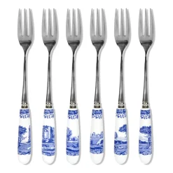 Set de 6 fourchettes à dessert Blue Italian, Céramique-acier inoxydable