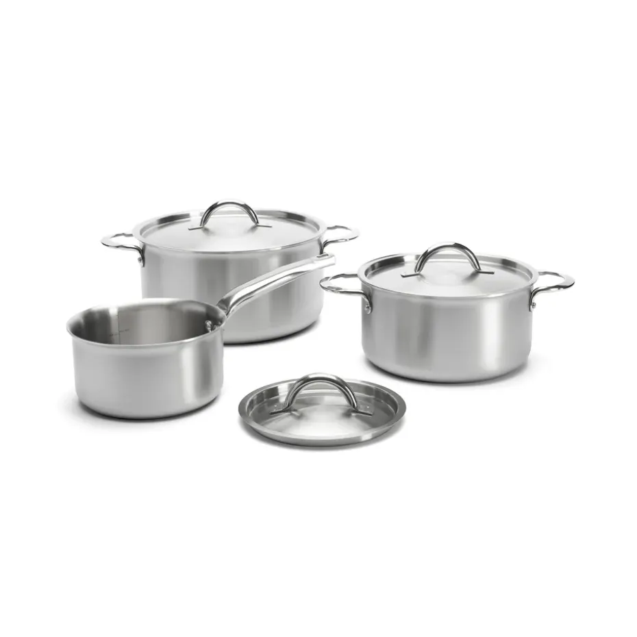 Set de casseroles Alchimy de Buyer avec couvercle 6 pièces, Acier inoxydable