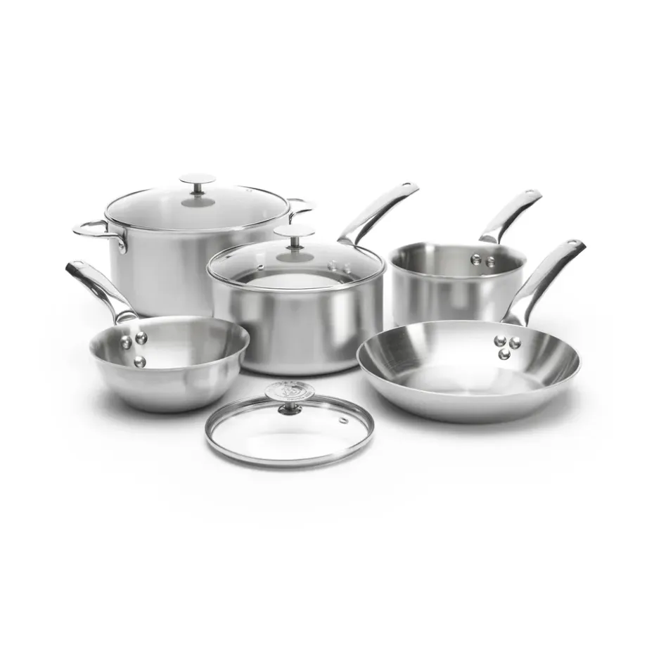 Set de casseroles Alchimy de Buyer avec couvercle en verre, 8 pièces