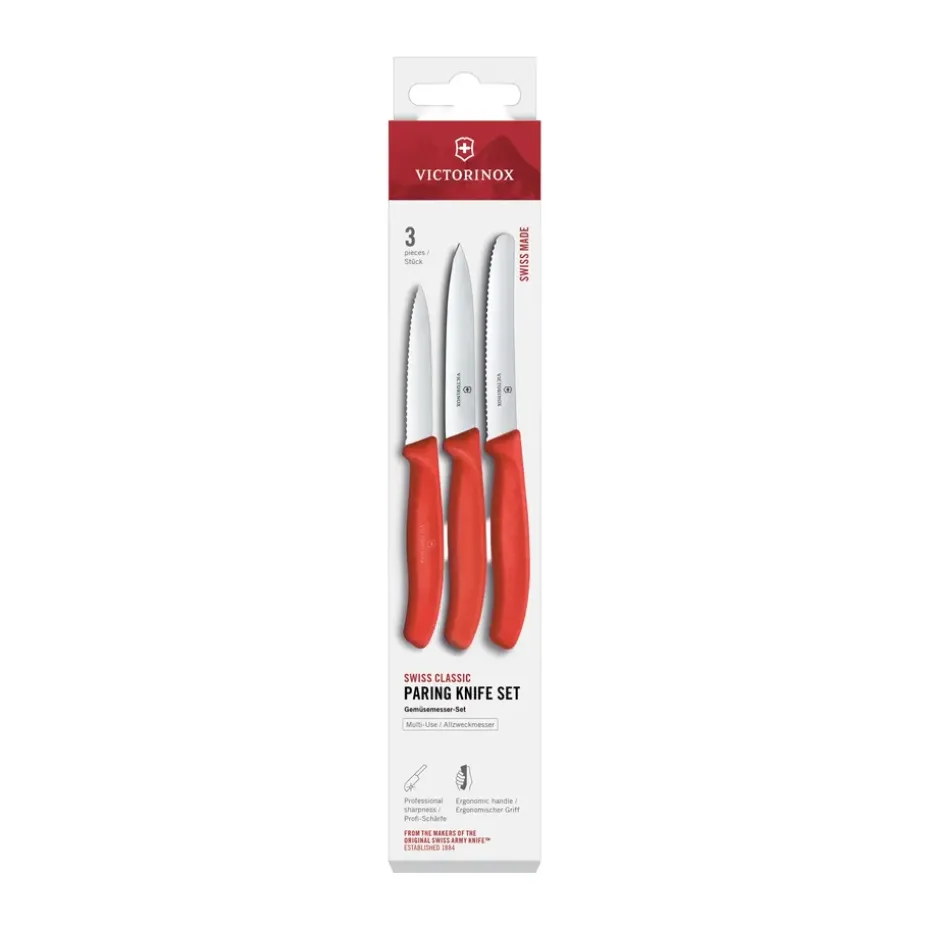Set de couteaux d'office Victorinox Swiss Classic 3 pièces, Noir