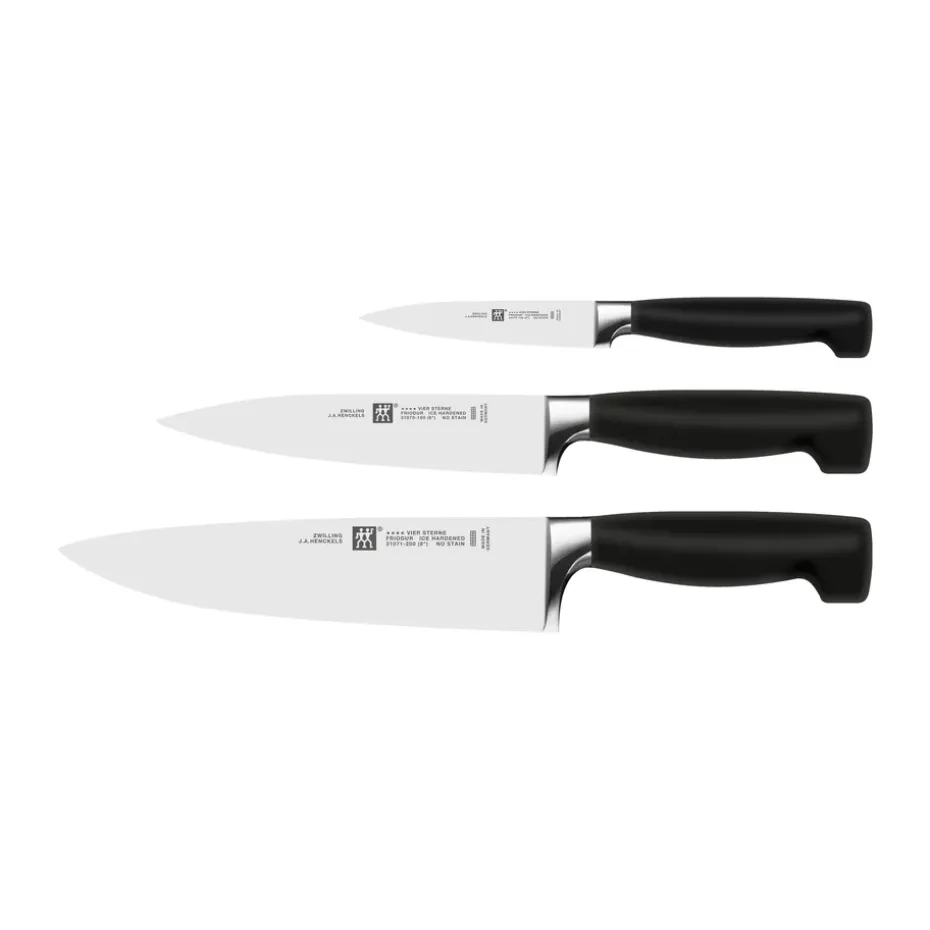 Set de couteaux Zwilling Four Star 3 pièces, Noir-acier inoxydable