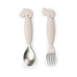 Set de couverts Easy-grip Deer Friends 2 pièces, Sable