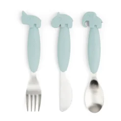 Set de couverts Easy-grip Deer Friends 3 pièces, Bleu