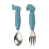 Set de couverts Easy-grip Deer Friends 2 pièces, Bleu