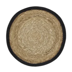 Set de table rond Emil, naturel-noir