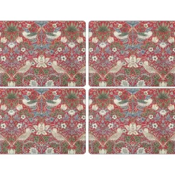 Set de table Strawberry Thief 30x40 cm, lot de 4, Rouge