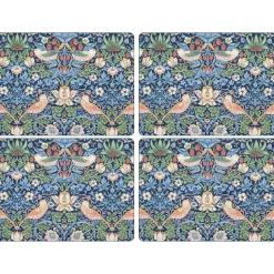 Set de table Strawberry Thief 30x40 cm, lot de 4, Bleu