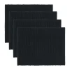 Set de table Uni 35x46 cm, lot de 4, Noir