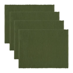 Set de table Uni 35x46 cm, lot de 4, Vert olive foncé