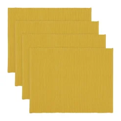 Set de table Uni 35x46 cm, lot de 4, Jaune moutarde
