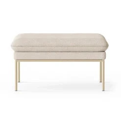 Siège pouf Turn, Cachemire bouclé blanc cassé