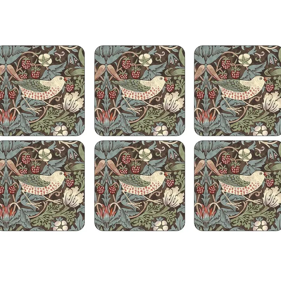 Sous-verre Strawberry Thief lot de 6, Marron