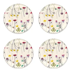 Sous-verres Herbarium Ø11 cm lot de 4, Off-white