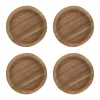 Sous-verres Hollow Ø9 cm 4 pièces, Acacia