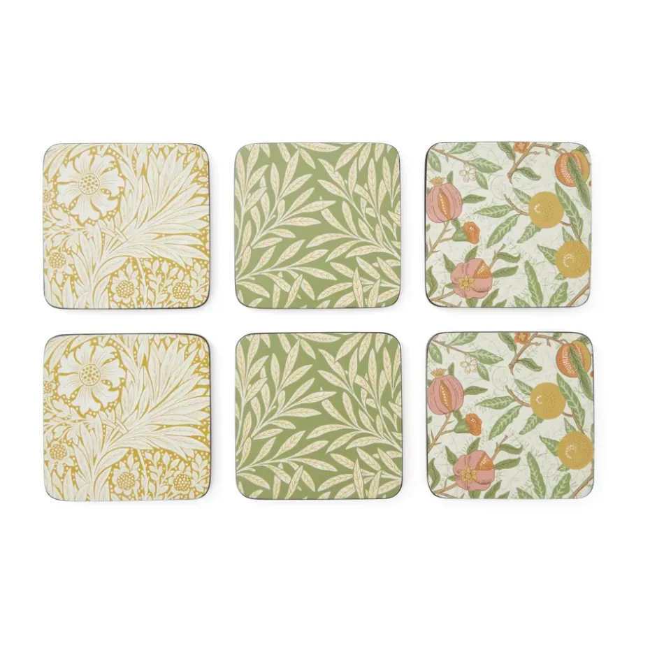 Sous-verres Morris & Co Simpley mixed Lot de 6, Fruit, Willow, Marigold