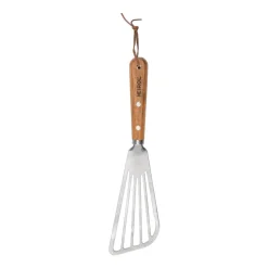 Spatule ajourée en acier inoxydable 30 cm, Hêtre