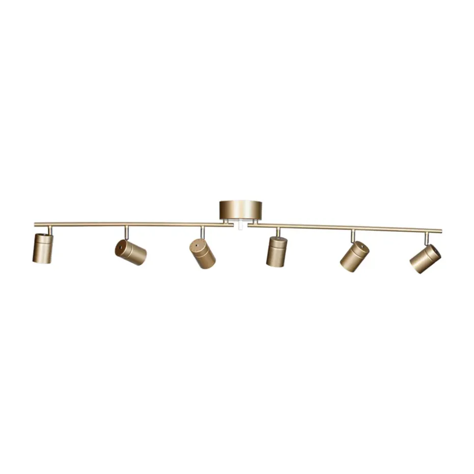 Spot plafonnier Correct 6 124 cm, Or