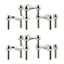 STOFF Nagel bougeoir lot de 3, chrome