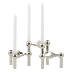 STOFF Nagel bougeoir lot de 3, chrome