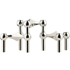 STOFF Nagel bougeoir lot de 3, chrome