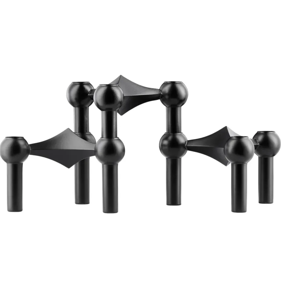 STOFF Nagel bougeoir lot de 3, noir