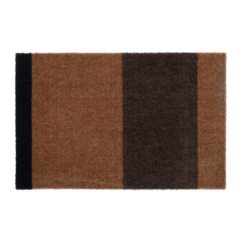 Stripes paillasson horizontal, Cognac-dark brown-black, 40x60 cm