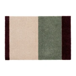 Stripes paillasson horizontal, Green-ivory-bordeaux, 40x60 cm