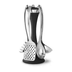 Support d'ustensiles de cuisine Robert Welch Signature 6 pièces, Noir
