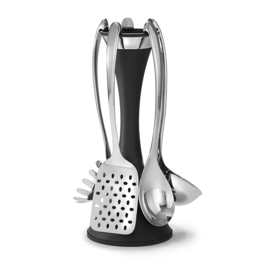 Support d'ustensiles de cuisine Robert Welch Signature 6 pièces, Noir