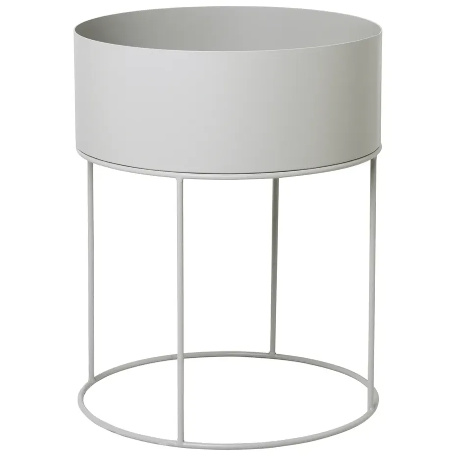 Support Ferm Living Plant Box rond, gris clair
